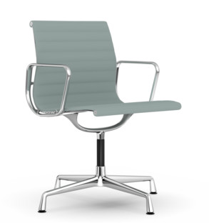 Aluminium Chair EA 103 / EA 104 EA 103 - nicht drehbar|Eisblau / elfenbein|Verchromt