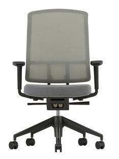 AM Chair Sierra grau|Sierragrau / nero|Mit 2D Armlehnen|Aluminium tiefschwarz pulverbeschichtet