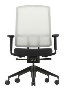 AM Chair Weiß|Dunkelgrau/nero|Mit 2D Armlehnen|Aluminium tiefschwarz pulverbeschichtet