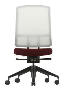 AM Chair Weiß|Dunkelrot/nero|Ohne Armlehnen|Aluminium tiefschwarz pulverbeschichtet