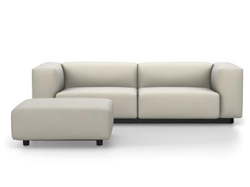 Soft Modular Sofa Laser warmgrey/elfenbein|Mit Ottoman