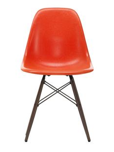 Eames Fiberglass Chair DSW Eames red orange|Ahorn dunkel