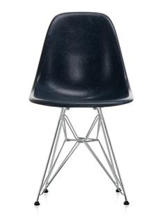 Eames Fiberglass Chair DSR Eames navy blue|Glanzchrom