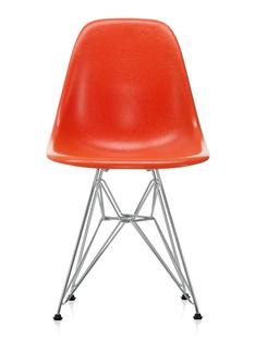 Eames Fiberglass Chair DSR Eames red orange|Glanzchrom