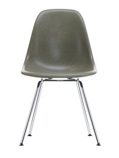 Eames Fiberglass Chair DSX Eames raw umber|Glanzchrom