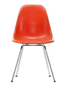 Eames Fiberglass Chair DSX Eames red orange|Glanzchrom
