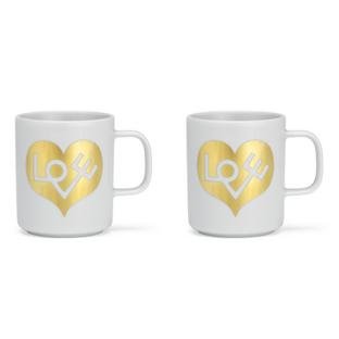 Girard Coffee Mugs Love Heart, gold|2er Set