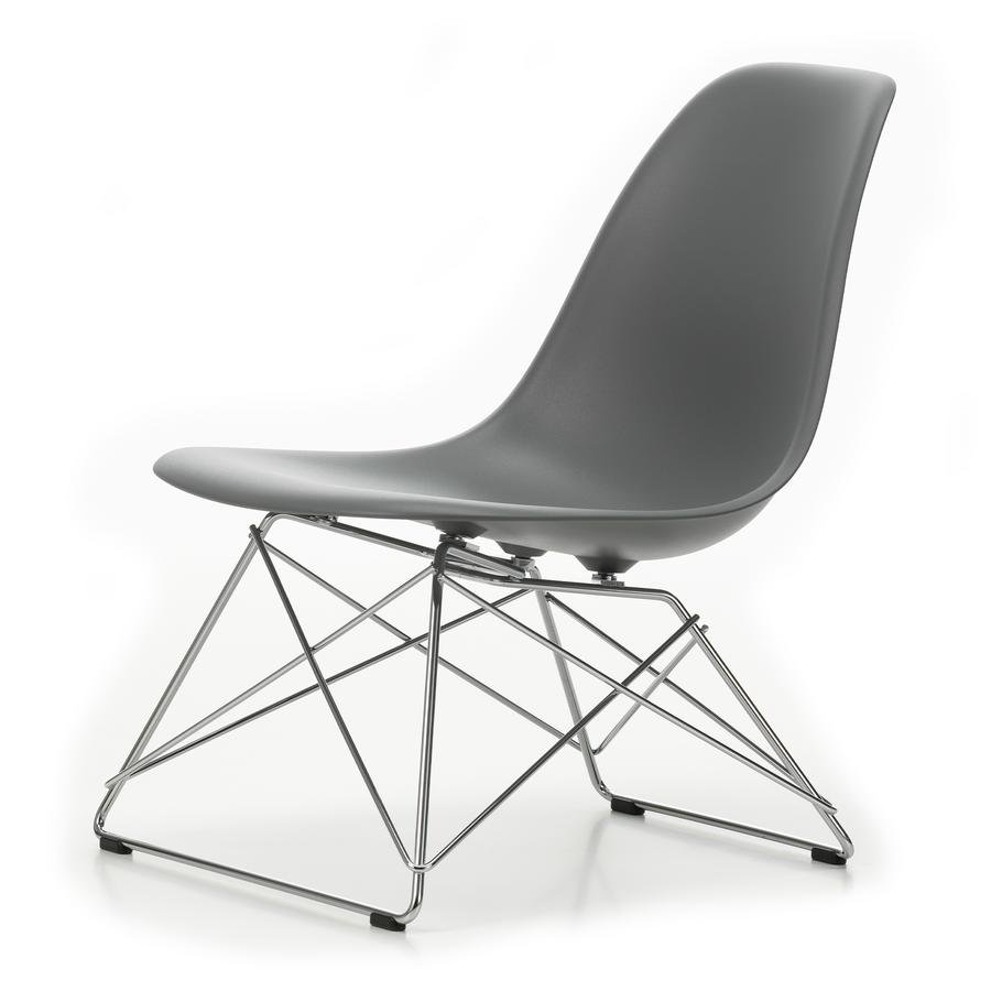 Eames Plastic Side Chair RE LSR, Kieselstein, Ohne Polsterung
