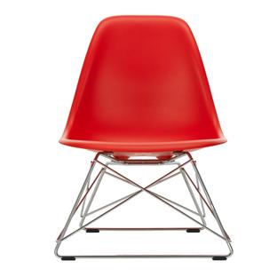 Eames Plastic Side Chair RE LSR Poppy red|Ohne Polsterung|Glanzchrom