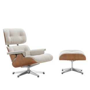 Lounge Chair & Ottoman Nubia Cream sand / amerikanischer Kirschbaum