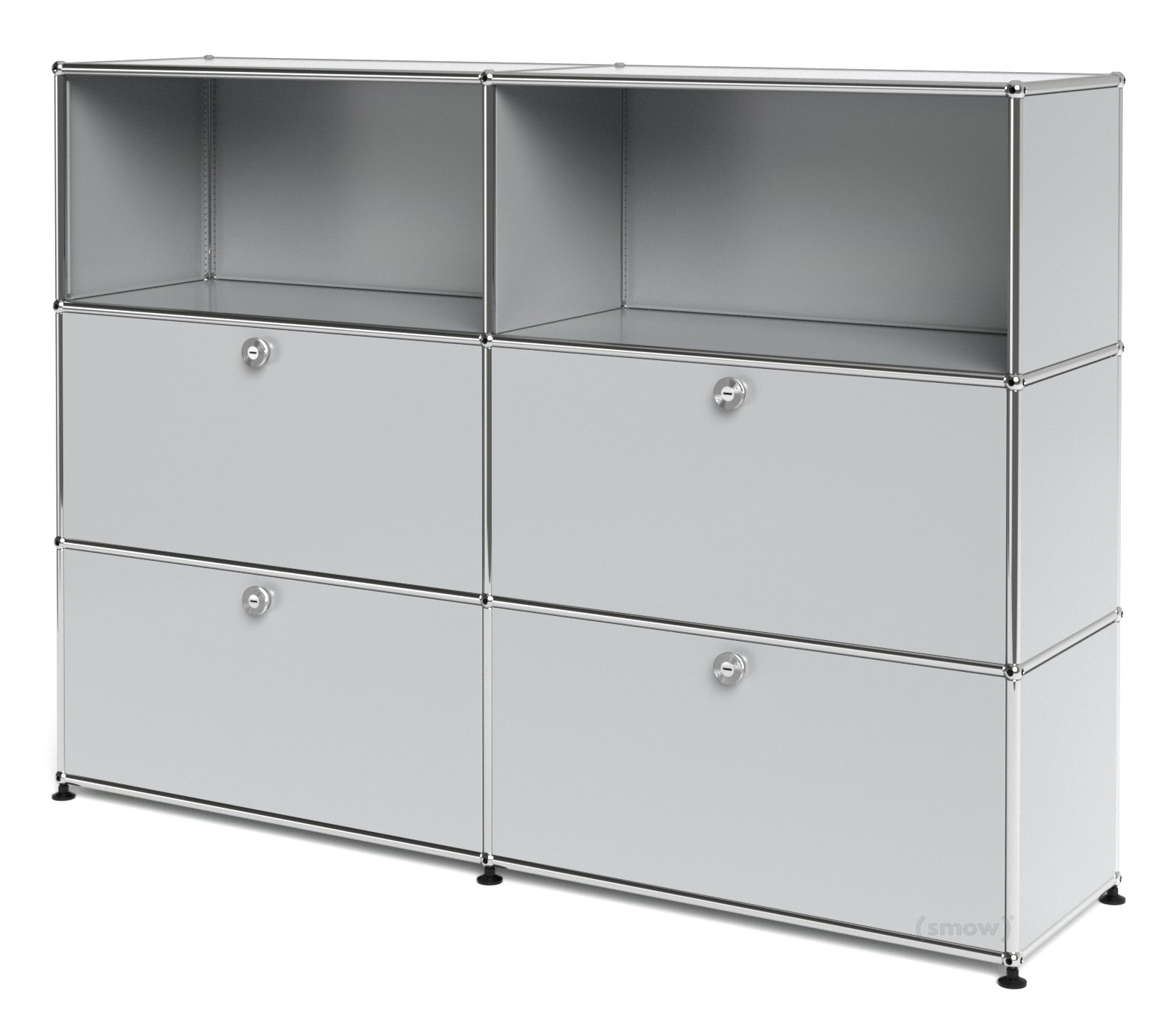USM Haller Highboard L mit 4 Klappen, Lichtgrau RAL 7035 | USM