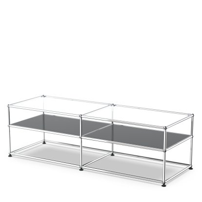 USM Haller Beistelltisch Typ 1, Glas, Anthrazitgrau RAL 7016