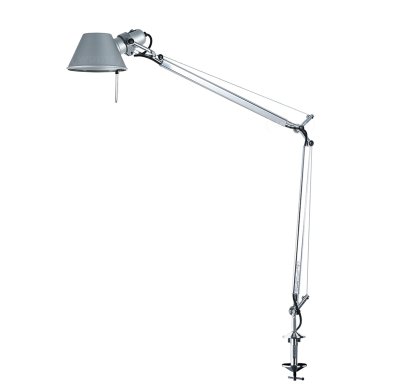 Tolomeo Tischleuchte, Aluminium, mit Schraubklemme für beliebige Tischplatte, Halogenlampe