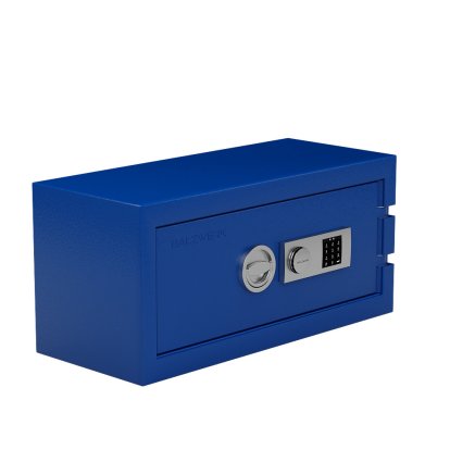 Balzsafe CONNECT Tresor für USM Haller Regale, 75 cm x 35 cm x 35 cm, Enzianblau RAL 5010, Elektronisches Zahlenkombinationsschloss mit Revisionsschlüssel