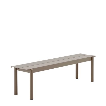 Linear Steel Bank, L 170 x B 39 cm, Taupe