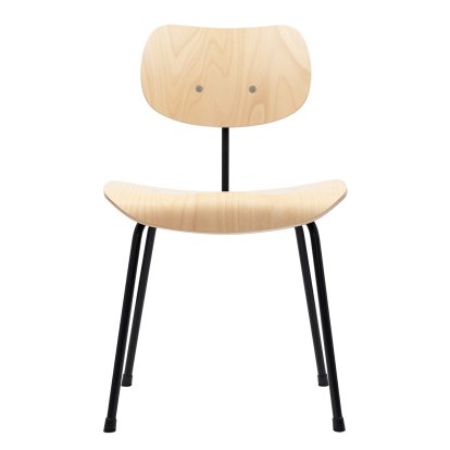 SE 68 Stuhl, nicht stapelbar, ohne Polster, Mattschwarz gepulvert, ohne Armlehnen, Buche, natur