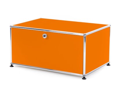 USM Haller Druckercontainer, 75 cm, Reinorange RAL 2004, Mit Füßen