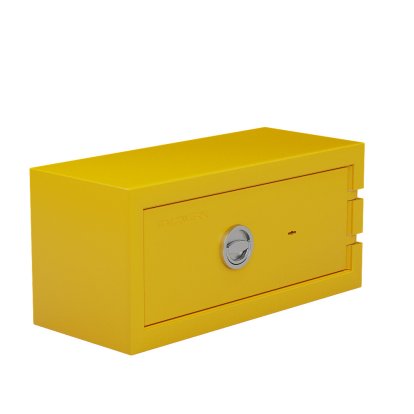 Balzsafe CONNECT Tresor für USM Haller Regale, 75 cm x 35 cm x 35 cm, Goldgelb RAL 1004, Schlüsselschloss
