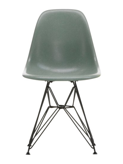Eames Fiberglass Chair DSR, Eames sea foam green, Pulverbeschichtet basic dark glatt
