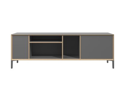 Vertiko Wide Lowboard, Ausführung 2, CPL anthrazit, Mit Füßen