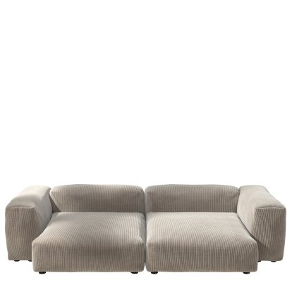 Vetsak Sofa Set 2, XL, Cord velours - Platinum, Ohne Kissen