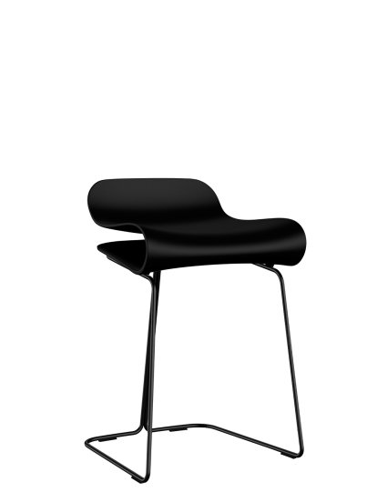 BCN Hocker, Schwarz, Stahl, Farbton Sitzschale