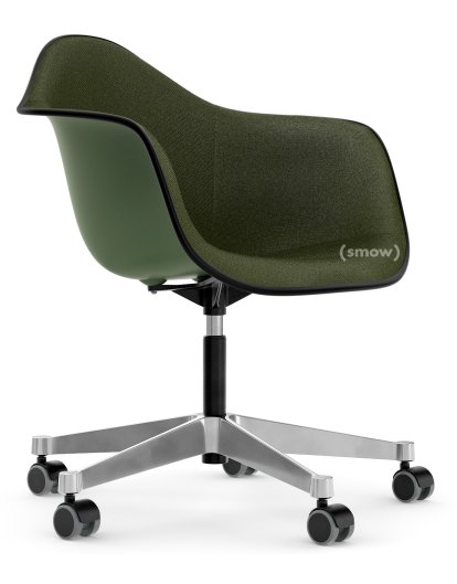 Eames Plastic Armchair RE PACC, Forest, Mit Vollpolsterung, Nero / forest