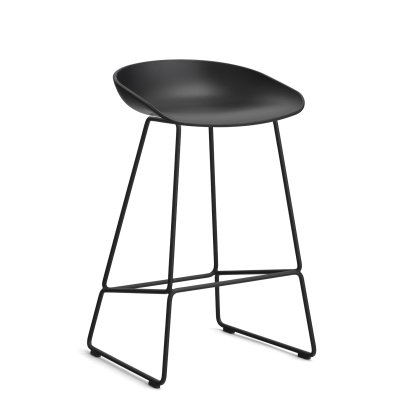 About A Stool AAS 38 Barhocker, Küchenvariante: Sitzhöhe 64 cm, Stahl pulverbeschichtet schwarz, Black 2.0
