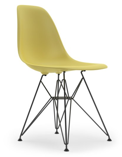 Eames Plastic Side Chair RE DSR, Citron, Ohne Polsterung, Ohne Polsterung, Standardhöhe - 43 cm, Beschichtet basic dark