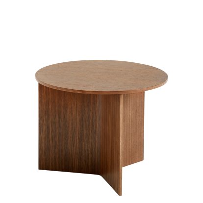 Slit Beistelltisch Holz, H 35,5 x Ø 45 cm, Walnut lacquered