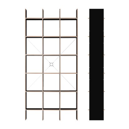 FNP 4 Regal, MDF schwarz gewachst