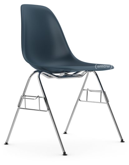 Eames Plastic Side Chair DSS / DSS-N, Meerblau, Ohne Polsterung, Ohne Polsterung, Mit Reihenverbindung (DSS)