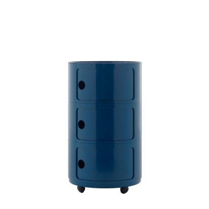 Componibili Container Big, 3 Fächer, Blau, Mit Rollen