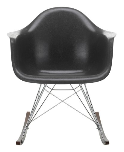 Eames Fiberglass Armchair RAR, Eames elephant hide grey, Verchromt, Ahorn dunkel