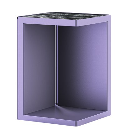 Ambito Beistelltisch, Perlbrombeer, Mamor portoro silber