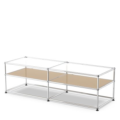 USM Haller Beistelltisch Typ 1, Glas, USM beige