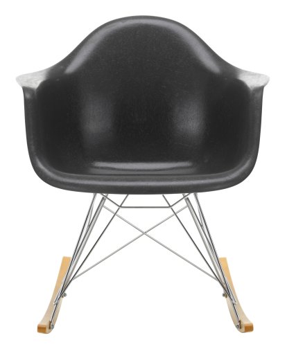 Eames Fiberglass Armchair RAR, Eames elephant hide grey, Verchromt, Ahorn gelblich