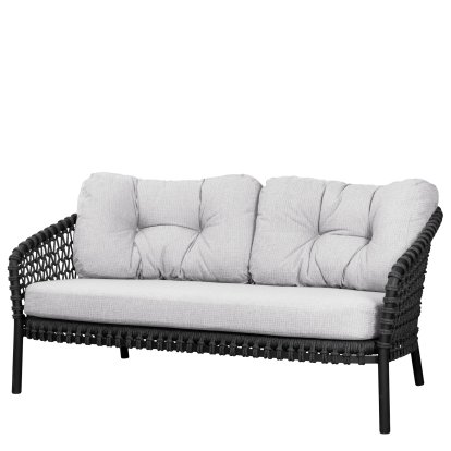 Ocean Lounge large 2-Sitzer-Sofa, Open soft Rope – Dark grey, Link - White grey