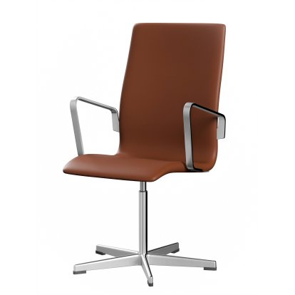 Oxford Bürodrehstuhl, Mit Armlehnen, Mittelhoher Rücken, Standfuß, Softleder, Cognac