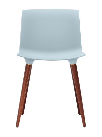 TAC Stuhl, Eisblau (matt), Nussbaum geölt