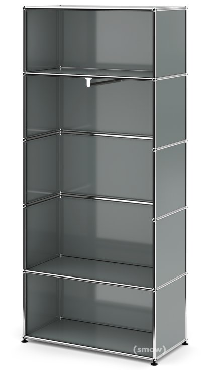 USM Haller Garderobe M mit Kleiderstange Typ 1, Mittelgrau RAL 7005
