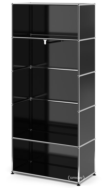 USM Haller Garderobe M mit Kleiderstange Typ 1, Graphitschwarz RAL 9011