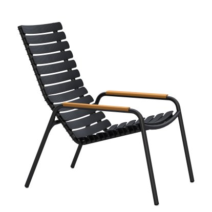 ReCLIPS Lounge Chair, Black, Bambus-Armlehnen