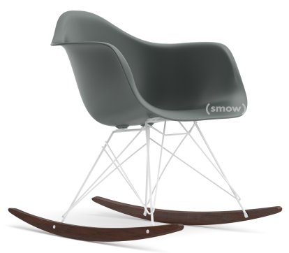 Eames Plastic Armchair RE RAR, Granitgrau, Beschichtet weiß, Ahorn dunkel