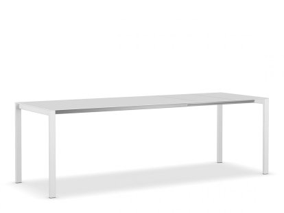 Thin-K Esstisch, Weiß, Aluminiumgrau