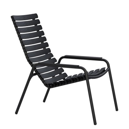 ReCLIPS Lounge Chair, Black, Aluminium-Armlehnen