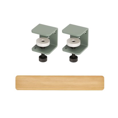 Tiptoe Wandregal Eiche massiv, Wandregal 120 cm, Eukalyptusgrau