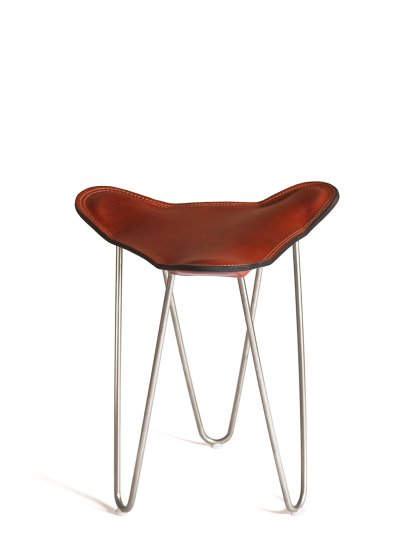 Trifolium Stool, Cognac, Edelstahl
