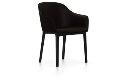Softshell Chair auf Vierbeinfuß, Basic dark, Plano, Braun, Filzgleiter für harte Böden