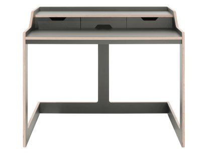 Plane Sekretär, Melamin anthrazit mit Birkenkante